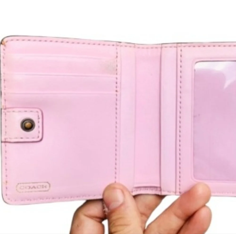 NWT NEW COACH MADISON OP ART SATEEN SMALL STUDDED WALLET